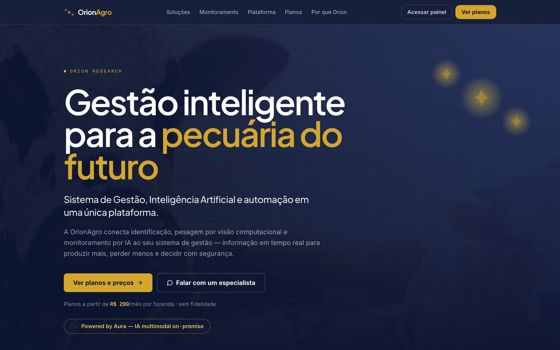 OrionAgro: Gestão inteligente para a pecuária do futuro.